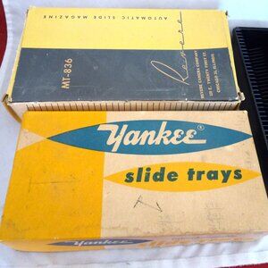 2 vintage photo projector slide trays magazines Yankee Renere
